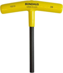Bondhus - 3/8" Hex, T-Handle Cushion Grip, Hex Key - 6" OAL, Protanium High Torque Steel, Inch System of Measurement - Exact Tool & Supply