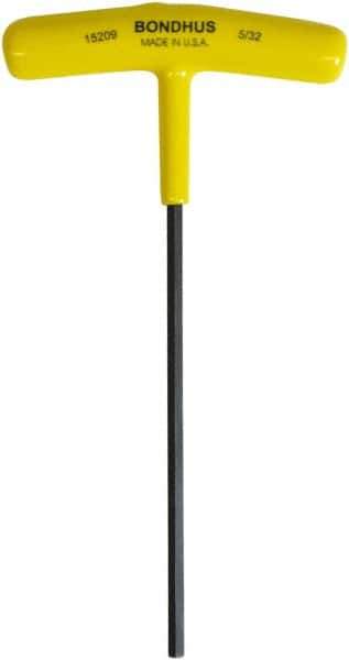 Bondhus - 5/32" Hex, T-Handle Cushion Grip, Hex Key - 6" OAL, Protanium High Torque Steel, Inch System of Measurement - Exact Tool & Supply