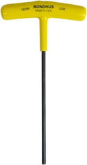 Bondhus - 5/32" Hex, T-Handle Cushion Grip, Hex Key - 6" OAL, Protanium High Torque Steel, Inch System of Measurement - Exact Tool & Supply