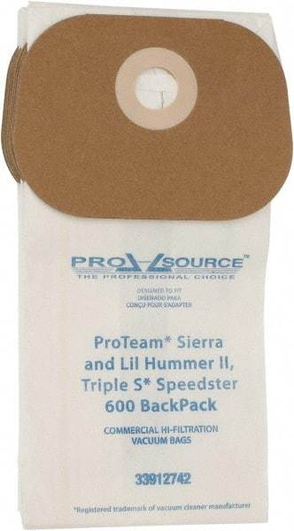 PRO-SOURCE - Meltblown Polypropylene & Paper Vacuum Bag - For ProTeam Sierra & Lil Hummer II (Open top bag), Triple S Speedster 600 Backpack - Exact Tool & Supply