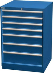 LISTA - 7 Drawer, Modular Storage Cabinet - Steel, 28-1/4" Wide x 28-1/2" Deep x 41-3/4" High, Blue - Exact Tool & Supply