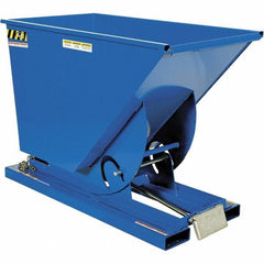 Vestil - 2,000 Lb Load Capacity, 3/4 Cu Yd, Steel Self-Dumping Hopper - 31-11/16" Wide x 61-1/8" Long x 42-11/16" High, Blue - Exact Tool & Supply