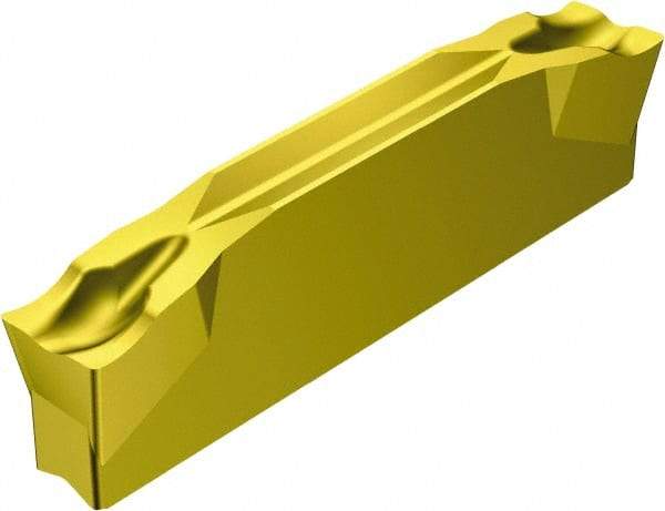 Sandvik Coromant - L123E2E CM 2135 Grade, 0.0787" Cutting Width, Carbide Cutoff Insert - 5° Left Hand Lead Angle, 0.0079" Cnr Rad, TiCN/Al2O3/TiN Coated - Exact Tool & Supply