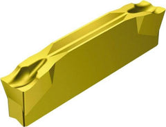 Sandvik Coromant - L123E2E CM 2135 Grade, 0.0787" Cutting Width, Carbide Cutoff Insert - 5° Left Hand Lead Angle, 0.0079" Cnr Rad, TiCN/Al2O3/TiN Coated - Exact Tool & Supply
