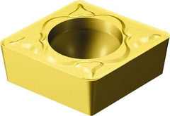 Sandvik Coromant - CCMT32.51 MM Grade 2015 Carbide Turning Insert - TiCN/AI2O3/TiN Finish, 80° Diamond, 3/8" Inscr Circle, 5/32" Thick, 1/64" Corner Radius - Exact Tool & Supply