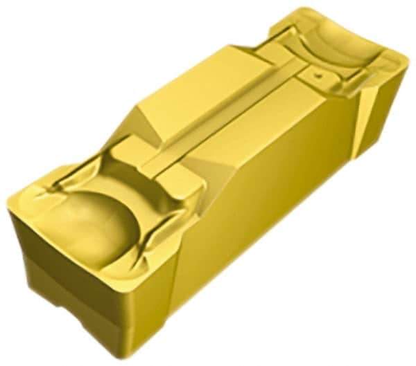 Sandvik Coromant - E2N123 GM Grade 2135, 2.39mm Cutting Width Carbide Grooving Insert - 18.4mm Max Depth of Cut, Neutral, 0.2mm Corner Radius, TiCN/Al2O3/TiN Finish - Exact Tool & Supply