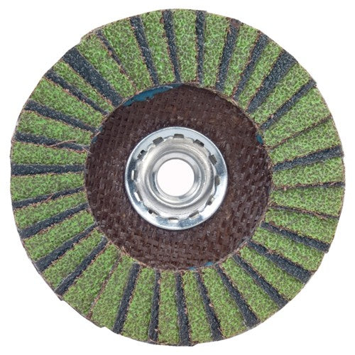‎6″ × 1/4″ × 5/8″-11 Neon R766 Flap Disc Type 27 Flat 40 Grit - Exact Tool & Supply