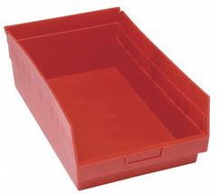 Shelf Bin, Red, 8"H x 17-7/8"L x 11-1/8"W, 1EA