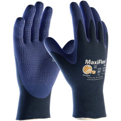 ‎34-244/L MaxiFlex Seamless Knits - MaxiFlex Elite - 18G Bl. Nylon Shell - MicroFoam Nitrile Dot - Exact Tool & Supply