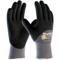 ‎34-845/XXL MaxiFlex Seamless Knits - MaxiFlex Endurance - 15G Gry Nylon - Black 3/4 MicroFoam Nitrile Dot Coat - Exact Tool & Supply
