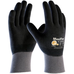 ‎34-876/M MaxiFlex Seamless Knits - MaxiFlex Ultimate - 15G Gry. Nylon Shell - Full Coat Black MFoam Nitrile - Exact Tool & Supply