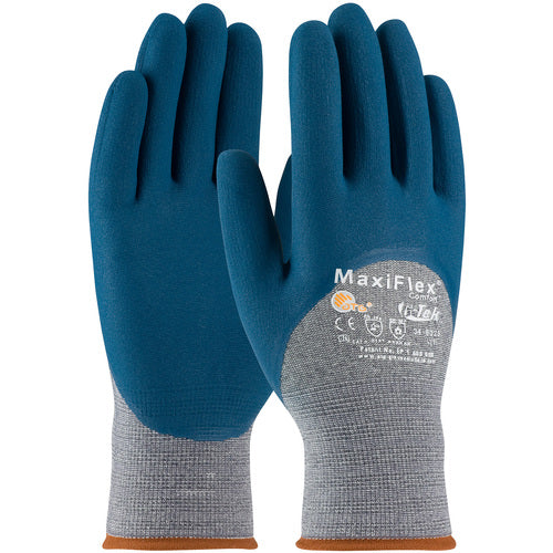 ‎34-9025/XS MaxiFlex Seamless Knits - MaxiFlex Comfort - 13G Gry Cotton/ Nylon/Lycra - 3/4 MFoam Nitrile - Exact Tool & Supply
