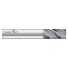 1" Dia. x 5 Overall Length 4-Flute .030 C/R Solid Carbide SE End Mill-Round Shank-Center Cut-FC18 - Exact Tool & Supply