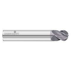 1/2″ Dia. × 1/2″ Shank × 5/8″ DOC × 3″ OAL, Carbide FC18, 4 Flute, Variable Helix, Round, External , Ballnose End Mill - Exact Tool & Supply