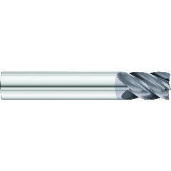 1 x 1 x 1-1/2 x 4 OAL .030 C/R 5 Flute Carbide End Mill - Round Shank-AlCrN Coated - Exact Tool & Supply