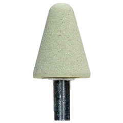 ‎3/4″ × 1-1/8″ 1/4″ Spindle Quantum Mounted Point A5 80 Grit - Exact Tool & Supply