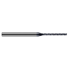 Miniature End Mills - Long Flute - 0.1250″ (1/8″) Cutter Diameter × 0.6250″ (5/8″) Length of Cut Carbide Square End Mill, 3 Flutes, AlTiN Coated - Exact Tool & Supply