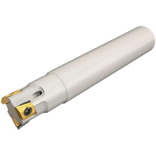 Iscar - 10mm Cut Diam, 5mm Max Depth of Cut, 10mm Shank Diam, 80mm OAL, Indexable Square Shoulder End Mill - T290 LN.T 0502 Inserts, Cylindrical Shank, 90° Lead Angle, Through Coolant, Series SumoMill - Exact Tool & Supply