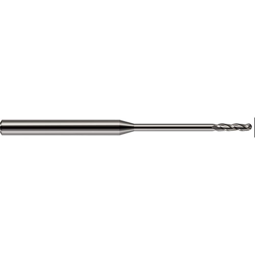 Harvey Tool - 0.085" Diam, 3/4" LOC, 3 Flute Solid Carbide Ball End Mill - Exact Tool & Supply