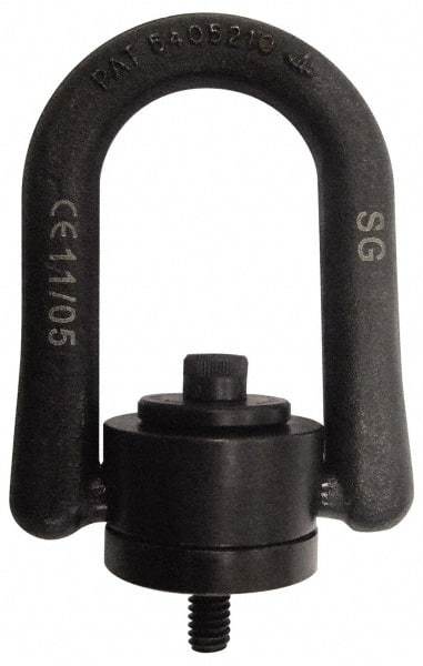 CM - 4,000 Lbs. Load Capacity, 3-1/2 Inch Wide x 5.31 Inch High x 1 Inch Opening, Extra Duty Hoist Ring - 5/8-11 Thread Size, 1 Inch Thread Length, 3/4 Inch Bail Diameter, 60 Ft./Lbs. Torque Load - Exact Tool & Supply