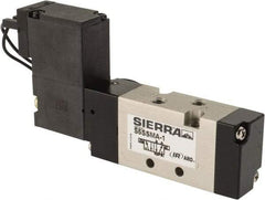 ARO/Ingersoll-Rand - 10-32" Inlet, Solenoid Actuator, Spring Return, 2 Position, Body Ported Solenoid Air Valve - 120 VAC Input, 1/4 CV, 4 Way, 115 psi, 122° Max Temp - Exact Tool & Supply