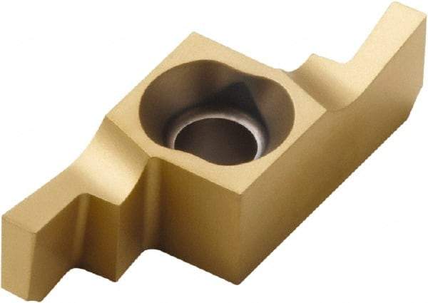 Seco - 1212012NR FD Grade CP500, 1.2mm Cutting Width Carbide Grooving Insert - 2.4mm Max Depth of Cut, Right Hand, 0.1mm Corner Radius, TiAlN/TiN Finish - Exact Tool & Supply