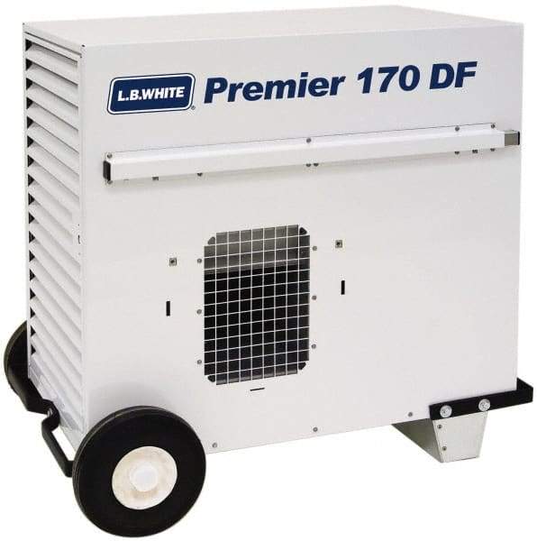 LB White - 170,000 BTU Rating, Ductable Unit Heater - 4,000 Sq Ft Max Heating Area, 100 Lb Capacity, Fuel with Natural Gas & Propane - Exact Tool & Supply