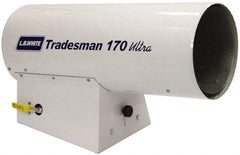LB White - 125,000 to 170,000 BTU Rating, Propane Forced Air Heater with Thermostat - 4,000 Sq Ft Max Heating Area, 100 Lb Capacity, Fuel with Propane - Exact Tool & Supply