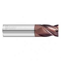 10mm Dia. x 50mm Overall Length 4-Flute 0.75mm C/R Solid Carbide SE End Mill-Round Shank-Center Cut-FC20 - Exact Tool & Supply