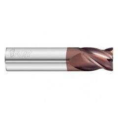1" Dia. x 4 Overall Length 4-Flute .090 C/R Solid Carbide SE End Mill-Round Shank-Center Cut-FC20 - Exact Tool & Supply