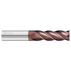 1" Dia. x 6 Overall Length 4-Flute .120 C/R Solid Carbide SE End Mill-Round Shank-Center Cut-FC20 - Exact Tool & Supply