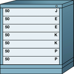 Bench-Standard Cabinet - 7 Drawers - 30 x 28-1/4 x 33-1/4" - Single Drawer Access - Exact Tool & Supply