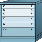 Bench-Standard Cabinet - 6 Drawers - 30 x 28-1/4 x 33-1/4" - Single Drawer Access - Exact Tool & Supply