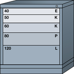 Bench-Standard Cabinet - 5 Drawers 30 x 28-1/4 x 33-1/4" - Single Drawer Access - Exact Tool & Supply