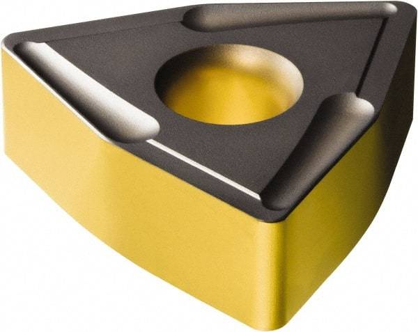 Sandvik Coromant - WNMT1509 PM Grade 4325 Carbide Turning Insert - TiCN/AI2O3/TiN Finish, 80° Trigon, 22.23mm Inscr Circle, 3/8" Thick, 11mm Corner Radius - Exact Tool & Supply