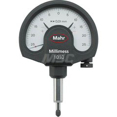 Mahr - Dial Comparator Gages; Dial Graduation (Decimal Inch): 0.000500 ; Dial Graduation (mm): 0.0100 ; Dial Graduation (micro m): 0.01 ; Accuracy (micro m): 7 (Ge); 8 (Gges); 4 (Gt) ; Accuracy (Decimal Inch): 0.010000 ; Maximum Measurement (Decimal Inch - Exact Tool & Supply