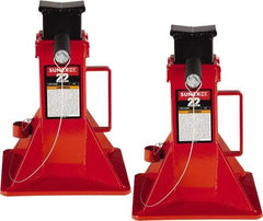 Sunex Tools - 22 Ton Load Capacity Ratcheting Jack Stand - 11-13/16 to 19-3/4" High, 10" Base Width, 2-5/16" Saddle Length x 3-1/2" Saddle Width - Exact Tool & Supply
