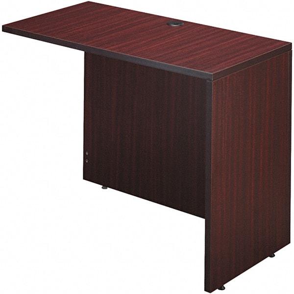 ALERA - Woodgrain Laminate Return/Bridge Shell Desk - 42" Wide x 23-5/8" Deep x 29-5/8" High, Mahogany - Exact Tool & Supply