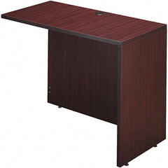 ALERA - Woodgrain Laminate Return/Bridge Shell Desk - 42" Wide x 23-5/8" Deep x 29-5/8" High, Mahogany - Exact Tool & Supply