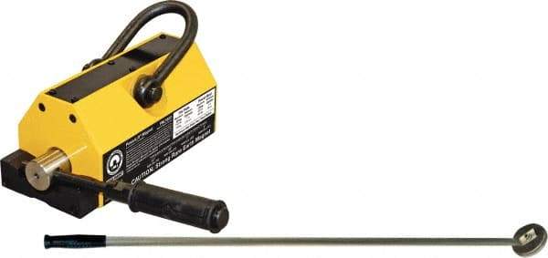 Mag-Mate - 1,600 Lb Load Capacity, Magnetic Lifter - 8-7/8" High x 4-7/8" Wide, 4" Head/Holder Diam, 2 Poles, For Use with Flat & Round Ferrous Metal - Exact Tool & Supply