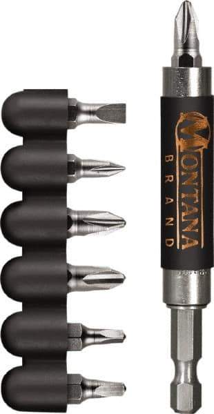 Montana - 8 Piece, Compact Screw Guide - 0.05 to 1/4" Hex, #2, 1/4" Drive - Exact Tool & Supply