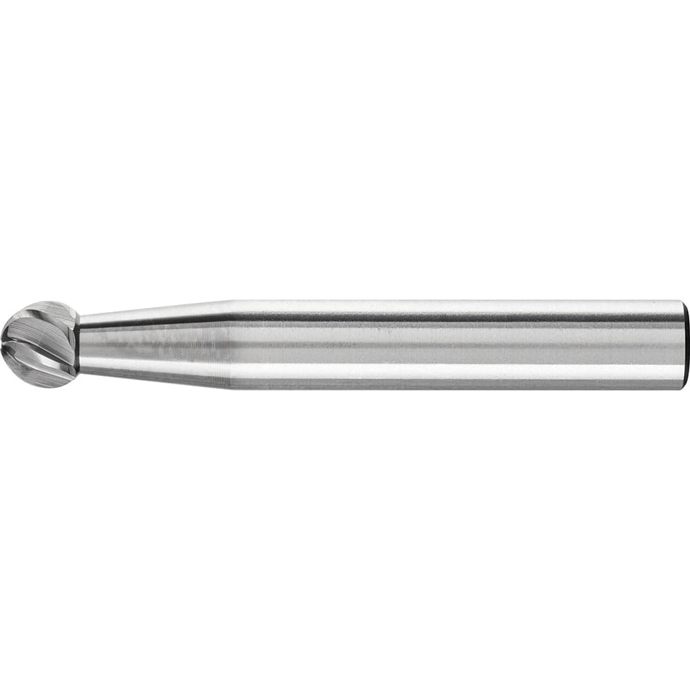 PFERD - SD-1, 1/4" Cut Diam, 1/4" Shank Diam, Carbide Inox Cut Ball Burr - Exact Tool & Supply
