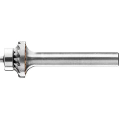 PFERD - SA-3, 5/8" Cut Diam, 1/4" Shank Diam, Carbide Aluma Cut End Cut Conical Radius End Burr - Exact Tool & Supply