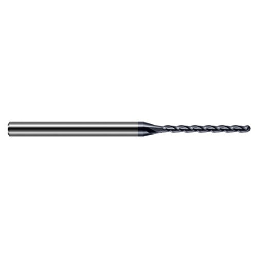 ‎1/32″ Dia. × 1/8″ Shank × 3/8″ DOC × 2-1/2″ OAL, Carbide AlTiN, Long , 3 Flute, Ballnose End Mill - Exact Tool & Supply