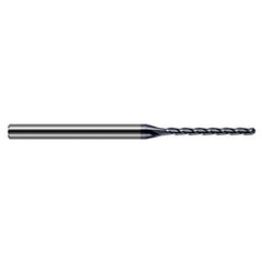 ‎1/32″ Dia. × 1/8″ Shank × 3/8″ DOC × 2-1/2″ OAL, Carbide AlTiN, Long , 3 Flute, Ballnose End Mill - Exact Tool & Supply