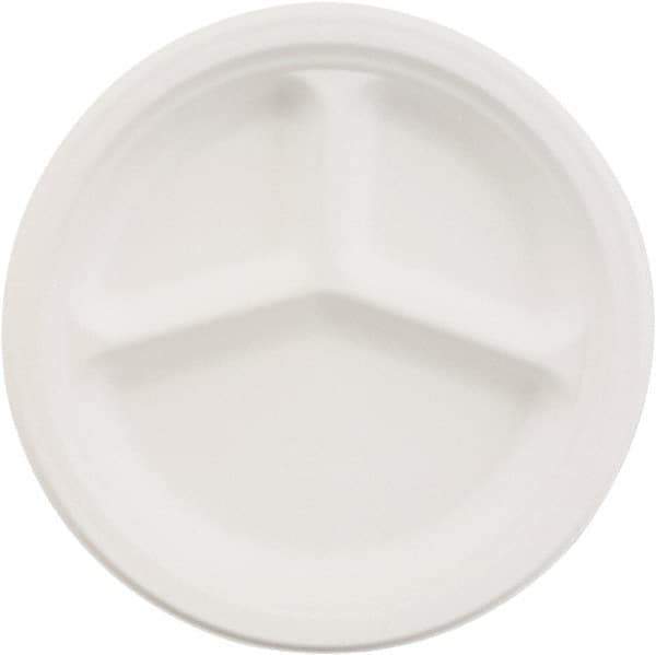Chinet - Chinet 10-1/4" 3 Compartment Paper Plate - White - Exact Tool & Supply