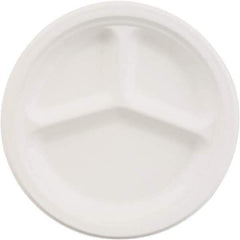 Chinet - Chinet 10-1/4" 3 Compartment Paper Plate - White - Exact Tool & Supply