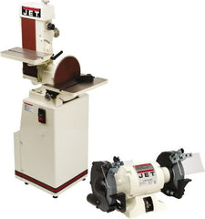 Jet - 48" Long x 6" Wide Belt, 12" Diam, Vertical Combination Sanding Machine - Exact Tool & Supply