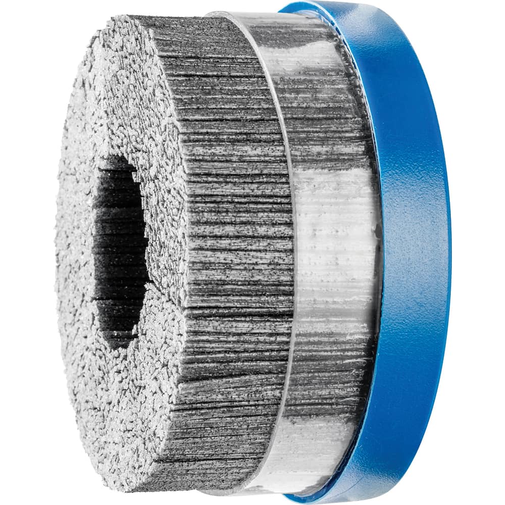 PFERD - Disc Brushes; Outside Diameter (Inch): 4 ; Grit: 80 ; Abrasive Material: Silicon Carbide ; Brush Type: Crimped ; Connector Type: Arbor ; Arbor Hole Size (Inch): 7/8 - Exact Tool & Supply