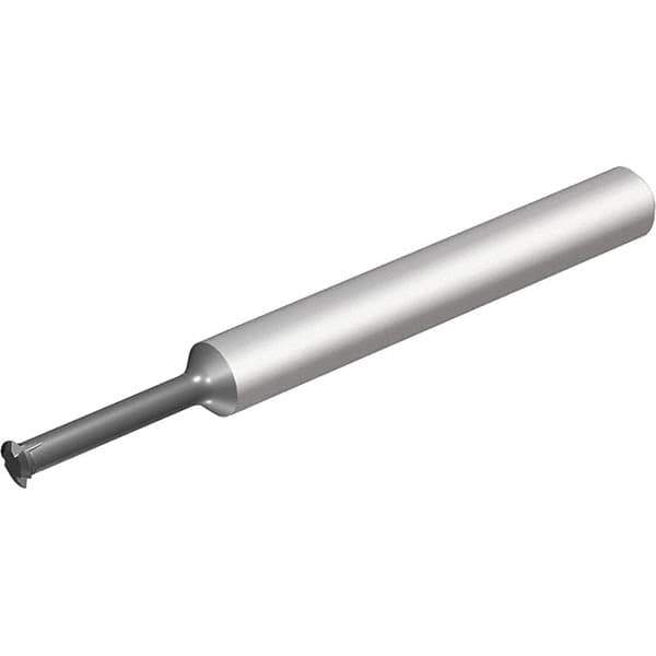 Vargus - 0.4mm Pitch, Internal Single Profile Thread Mill - 2mm Noml Diam, 0.059" Cut Diam, 3mm Shank Diam, 3 Flute, 0.244" Neck Length, 1.22" OAL, TiCN Finish - Exact Tool & Supply